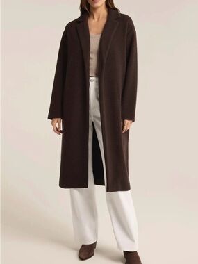 Z Supply Dark Brown Long Coat
